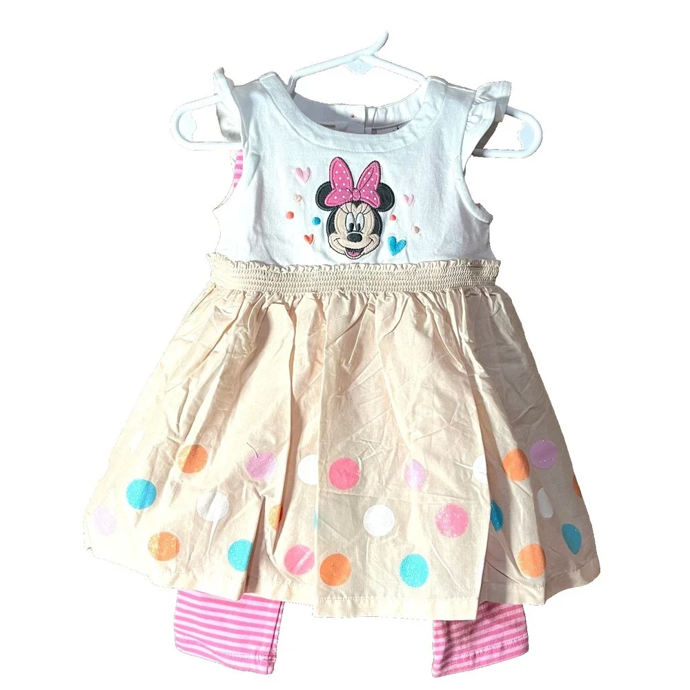 Disney Baby‎ Minnie Mouse Girls Dress & Leggings 6-9M New